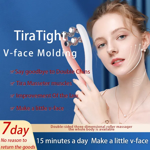 Portable Metal 3D Face Roller Rechargeable EMS Lifting Facial Slimming Tightening Massage Device Contouring Face Sport Massager photo-3
