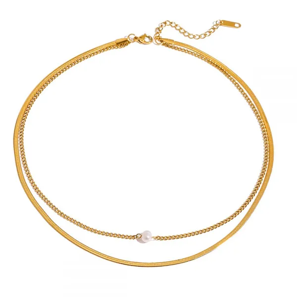 Non-Fade 18K Gold Plated Letter Necklace - Stainless Steel Fashion Jewelry photo-5