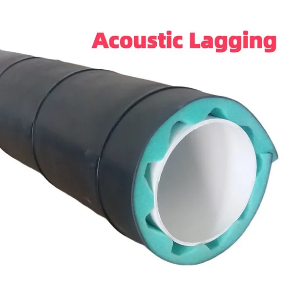 Acoustic Lagging MLV Mass Loaded Vinyl Pipe Duct Lagging HVAC Duct Wrap for Pipe Breakout Noise Reduction photo-2