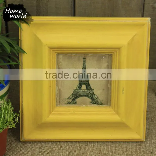 Yellow France New Style Eiffel Tower Souvenir Wood Love Photo Frame photo-6