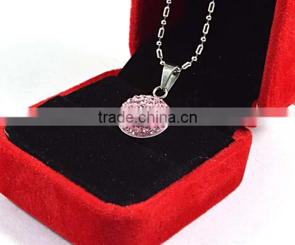 Allibaba Com Gem Crystals Pink Ball Pendant Necklace photo-3