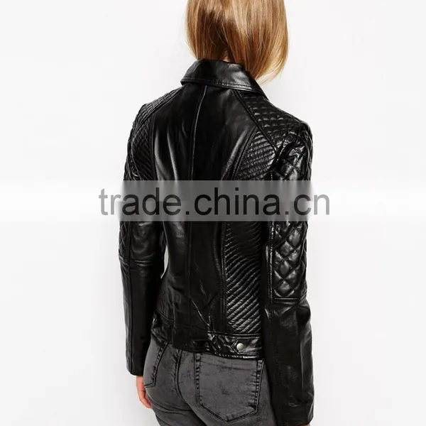 2015 Hot Customized Lady's Fashion PU Jacket Leather Jacket for Women photo-2