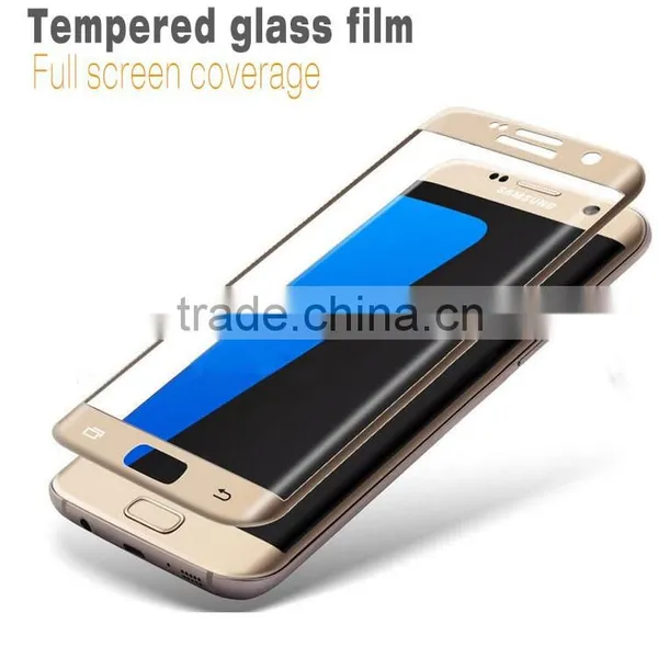2016 Perfect Silk Print Colors Full Cover Screen Protector For Samsung Galaxy S7 Edge Curved Tempered Glass. photo-2