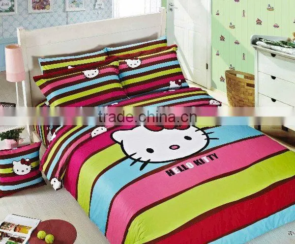 High Quality 100% Cotton Reactive Printed Hello Kitty Bedding Sets for Children photo-2
