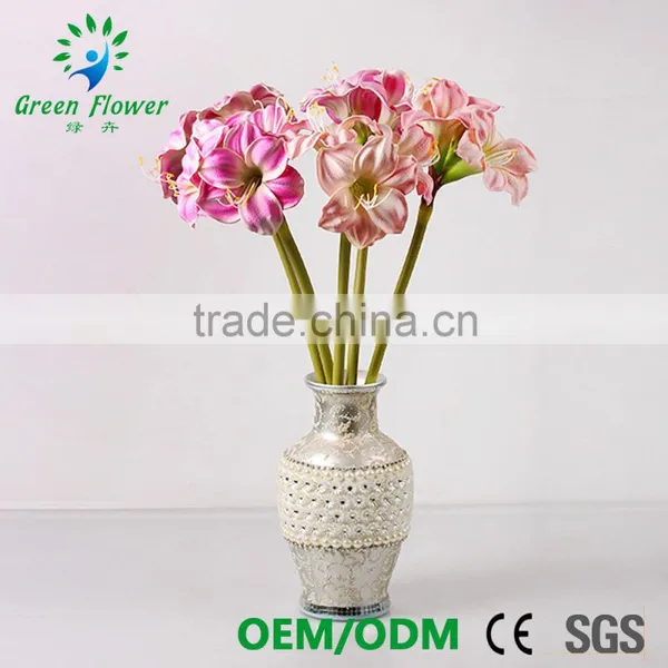 2016 Wholesale Multicolor Latex Artificial PU Flowers Amaryllis Real Touch Bouquet Wedding Bridal Decor Display Flower photo-4