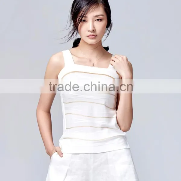 JS-11013 With Strips and Sleeveless Ladies' Summer Knitwear Women Casual Fashion Dress