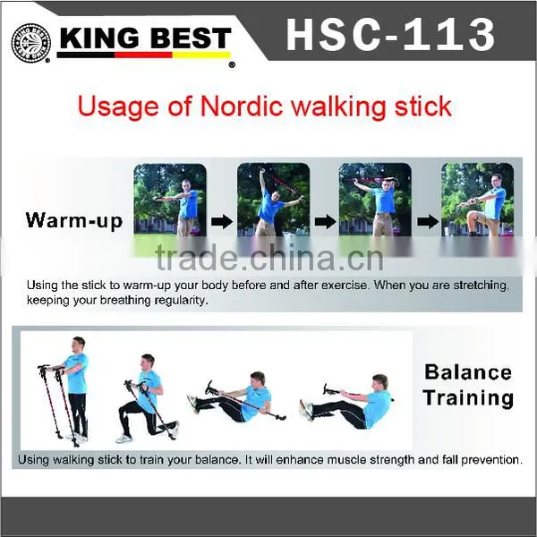 KING BEST New Carbon Trekking Pole With Phone Holder 3-SECTION Adjustable Nordic Walking Poles Mountaineering Stick photo-5