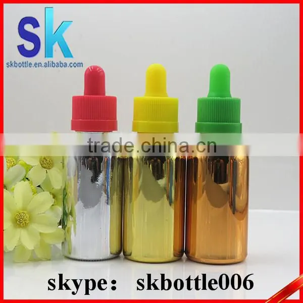 Gold Silver Electroplated 30ml e Liquid Glass Bottle photo-5