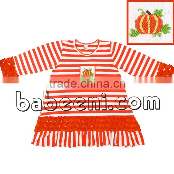 Beautiful Pumpkin Hand Smocked A-line Dress for Girl