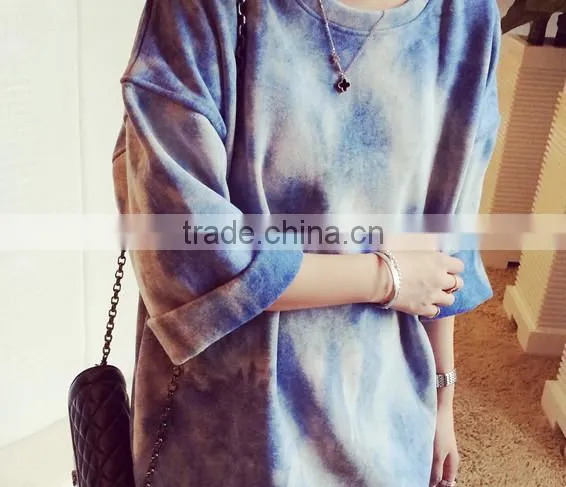 2015 Autumn Cashmere Soft and Long Sections Gradient Tie Dye Hoodie photo-3
