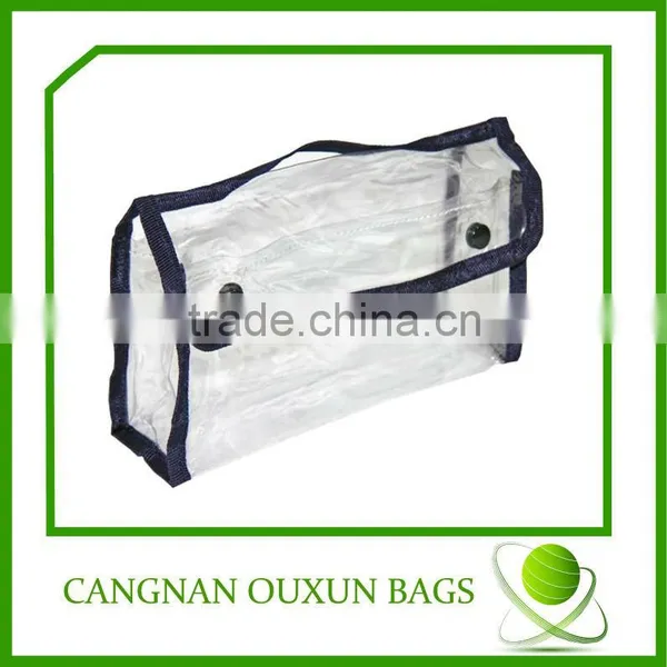 snap button clear pvc bag