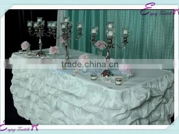 YHK#86 Fancy Table Skirt - Polyester Banquet Wedding Wholesale Chair Cover Sash Table Cloth Skirt Linen Quality Choice