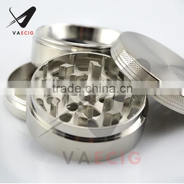 HERB GRINDER: High Quality Premium Craftsmanship! Large Silver 2.5" 4 Part Zinc Alloy Herb, Spice, Tobacco, and Pollen Grinder. photo-3