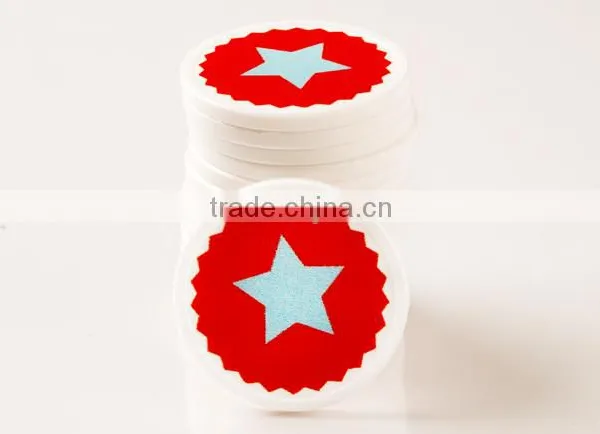Printed Plastic Token Coins in Stock - White - Star