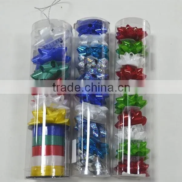 Gift Wrapping and Decorative Ribbon Bow With PVC Box