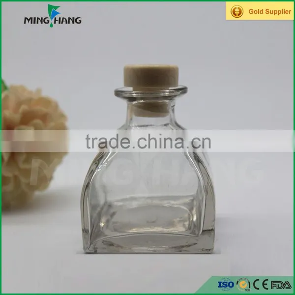 Square Fragrance Aroma Diffuser Glass Bottle 60ml With Cork photo-5