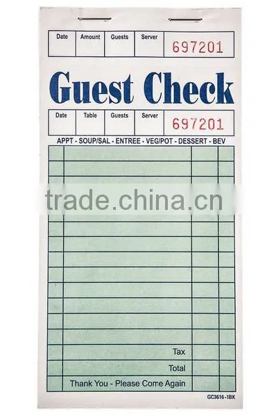 Catering Disposables Guest Check Book