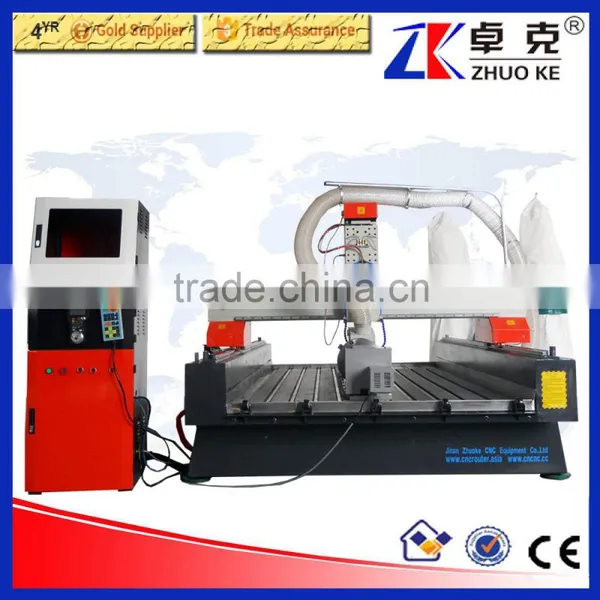 China Hot Sale 450MM Z-Axis 4 Axis Woodworking CNC Router Machine ZKM-1325 With Dust Collector To Keep Clean photo-4
