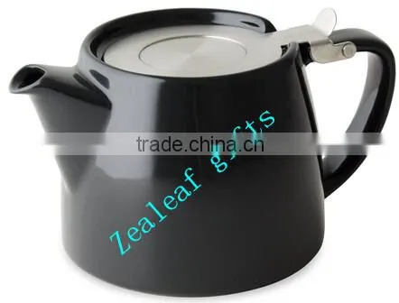 Stump Ceramic Tea Pot With Stainless Steel Lid and Filter photo-2