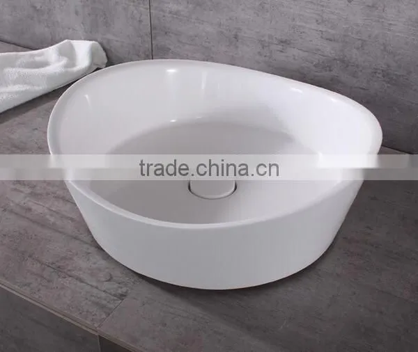 Acrylic Solid Surface Square Shape Bathroom Wash Basins,Wall Mounted Acrylic Solid Surface Wash Basin photo-4