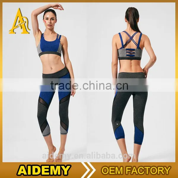 Custom Women's Fitness Active Wear Yoga Pants Sport Bra Sets