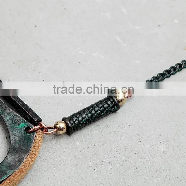 2016 Vintage Women Brown Tassel Pendant Long Chain Necklaces Crystal Bead Geometric Alloy Collar Necklaces Designs Jewelry photo-4