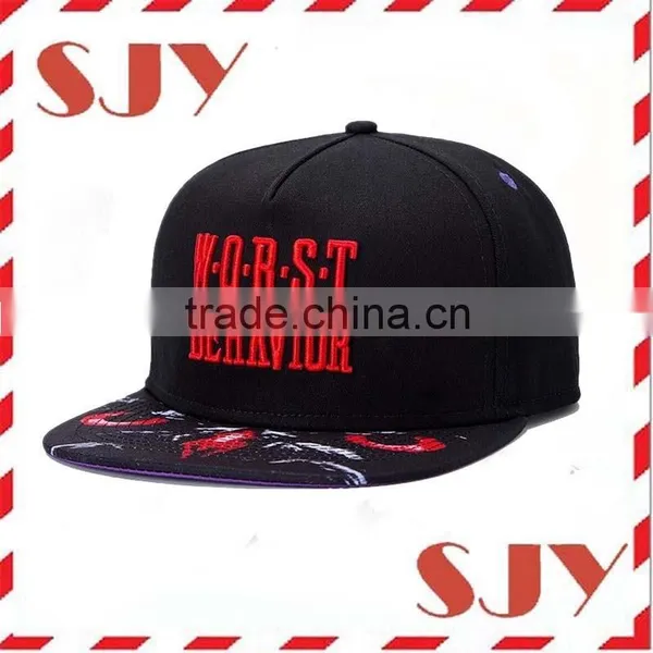 100% Cotton Material 3D Puff Embroidery Korean Snapback Hats photo-3