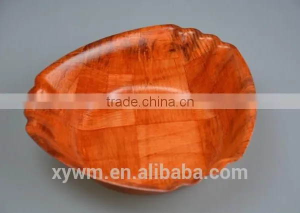 Peach Shape of Woven Wooden Plate and Dish photo-2
