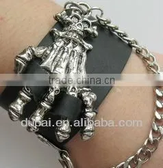 Top brand human skeleton bracelet