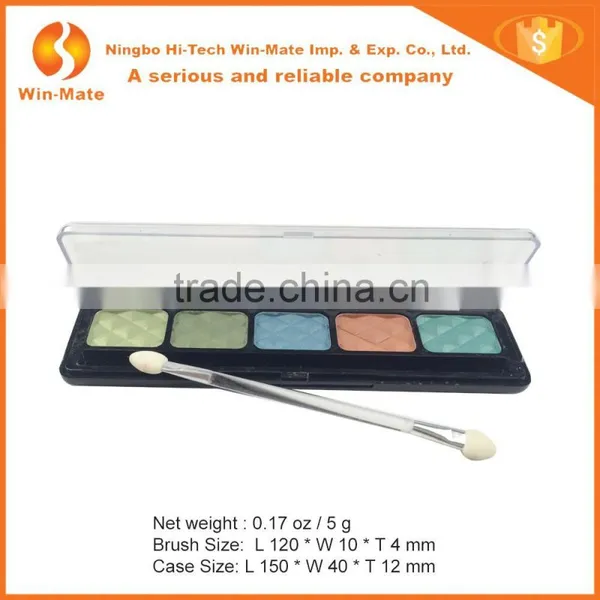 With 1 Brush Applicator In Plastic Container 5 Colors Eye Shadow Palatte photo-2