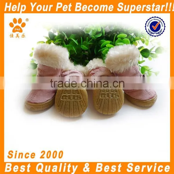 JML High Qulity Shoes PU Leather Boot Pink/brown Dog Shoes Pet Shoes Winter
