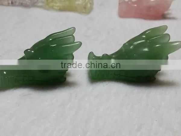 Nice Natural Green Aventurine Dragon Skull,hand Caved Crystal for Gift photo-4