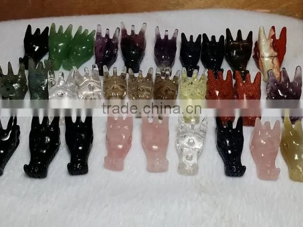 Nice Natural Green Aventurine Dragon Skull,hand Caved Crystal for Gift photo-5