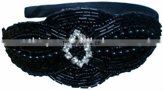 Fashion Rhblack Plastic Headband /hair Pin