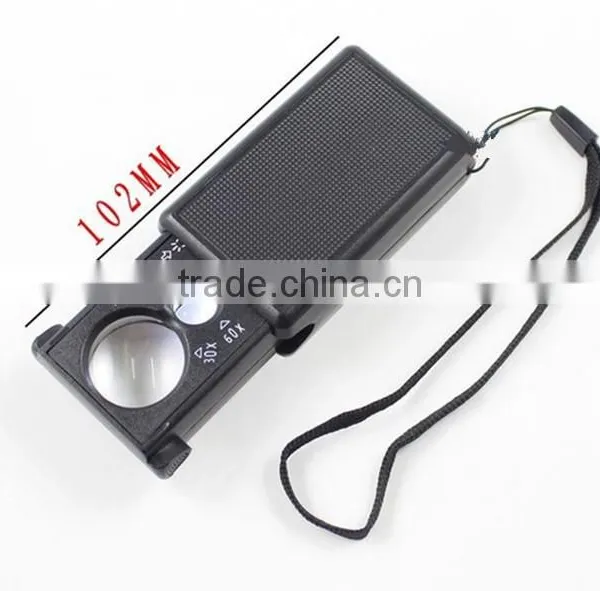 Portable 30x 60x Magnifying Glass With Led Lights Jewelry Maps Newspapers for Loupe Magnifiers Watchmaker photo-2