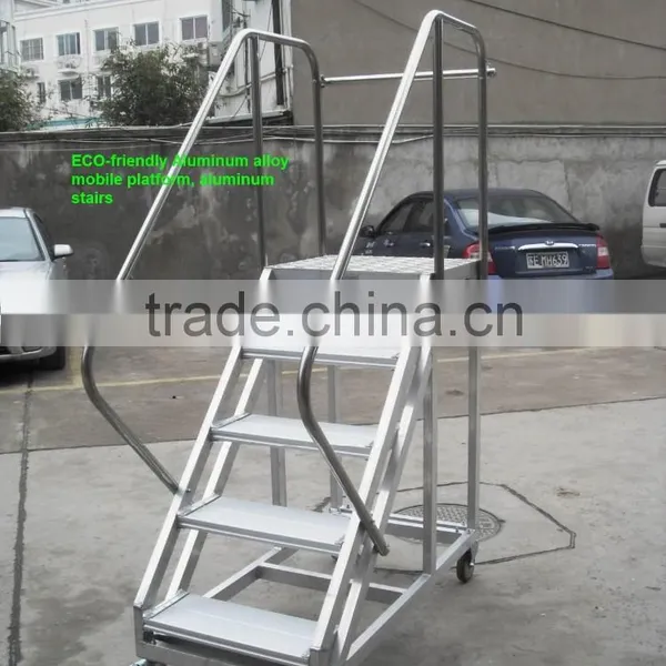 Family& Warehouse Use ECO-friendly Aluminum Alloy Mobile Platform, Aluminum Stairs photo-2