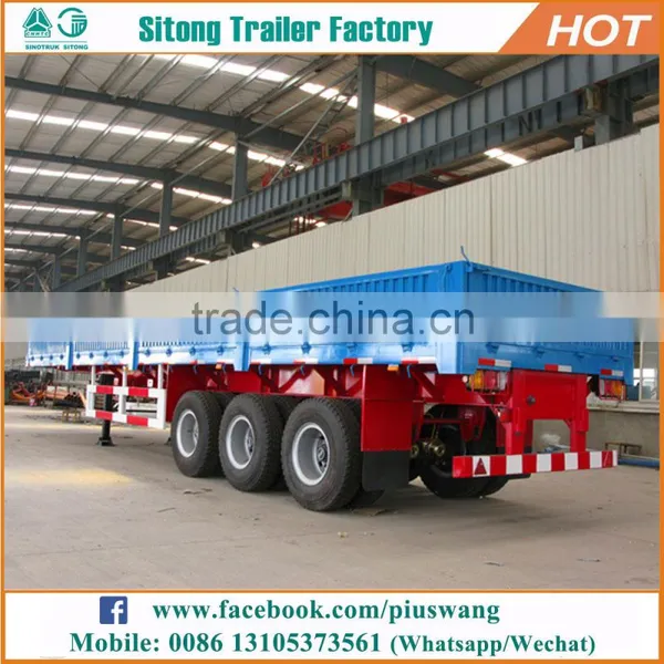 Sitong Cargo Trailer Supplies High Wall 50 Tons Side Panel Tri-alxe Side Wall Semi Trailer photo-3