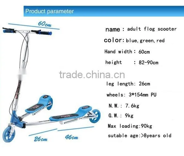 Good Quality!!!large Adult Frog Kick Scooter 3 Wheels Patinete de Adulto photo-2