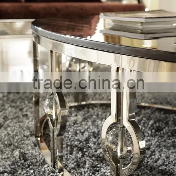 Hot Sell Egg Shape Hotel/living Room Furniture Stainless Steel Coffee/center Table B818 photo-3