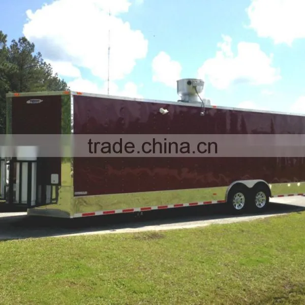 Mobile 8.5X28 Catering Food Trailers With Sinks, Gas, and Fire Suppresion For Sale photo-2