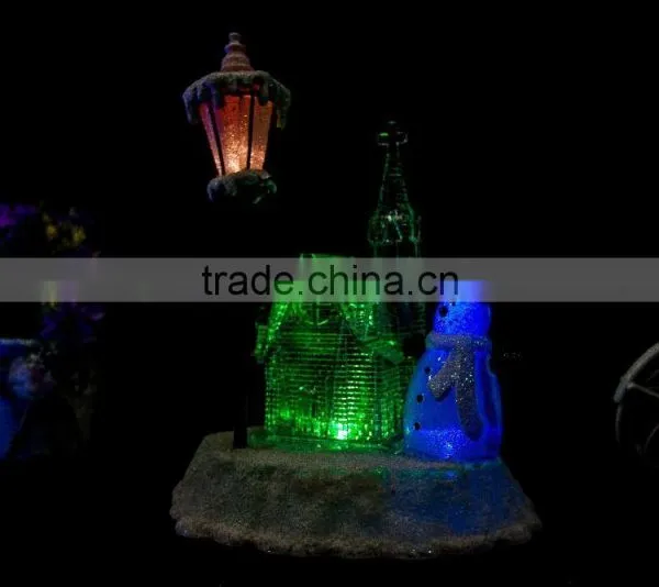 Acrylic Color Changing Snowman & Church Led Lamp Decorations Supplier photo-3