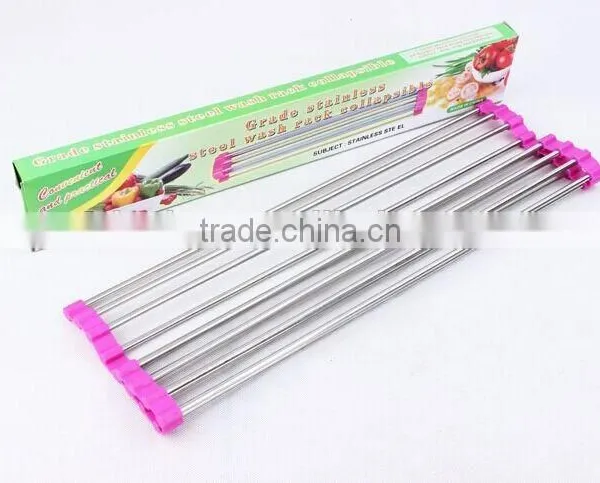 Stainless Steel Kitchen Storage Rack Foldable Draining Rack photo-3