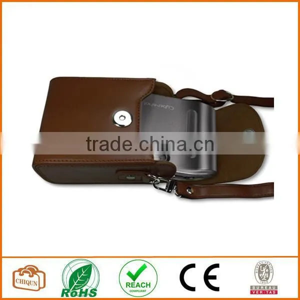 Protective Compact Case With Magnetic Closure and Strap Compatible With Digital Camera (Dark Brown) photo-2