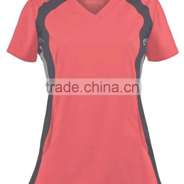 White Cross Scrubs Color Contrast Mixer Side V Neck Stretch Women Doctor Hospital Sport Tops Supplier China photo-6