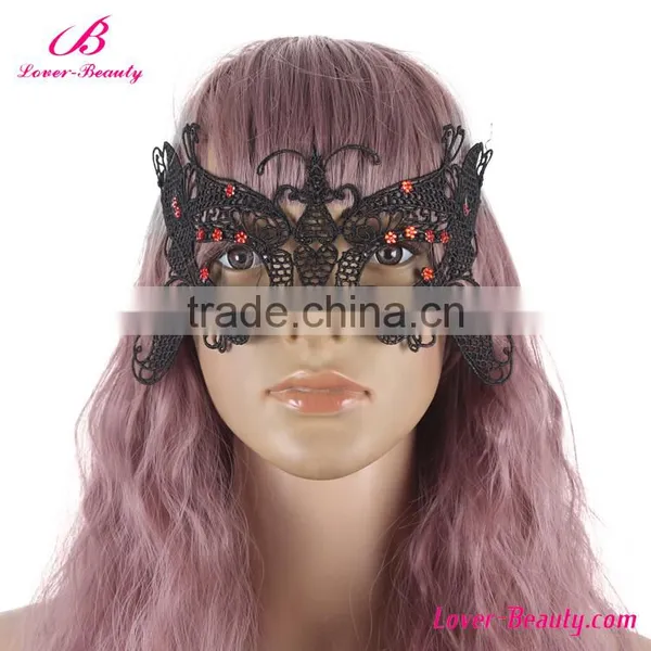 Helloween Day Half Face Masquerade Masks With Bead photo-5
