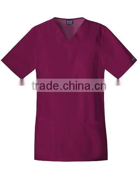 Hot Selling Four Pockets Poly/cotton Poplin Hospital Scrubs Medical Uniforms photo-2