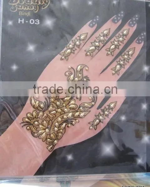 Gold Tattoo Glitter Sticker Hand photo-6