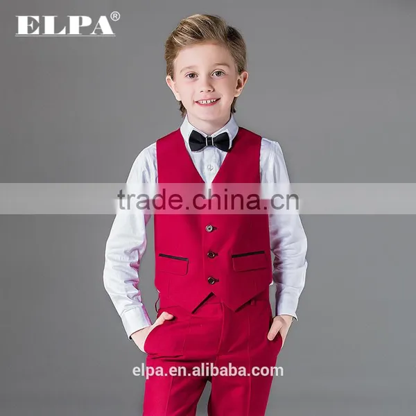 ELPA NXB0100 RED Designer Fancy Wholesale Black 3 Piece Kids Boys Suits photo-5