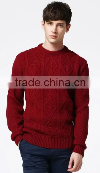 Mans Round Colloar Cable Knit Pattern Pullover Sweater With High Quality photo-6