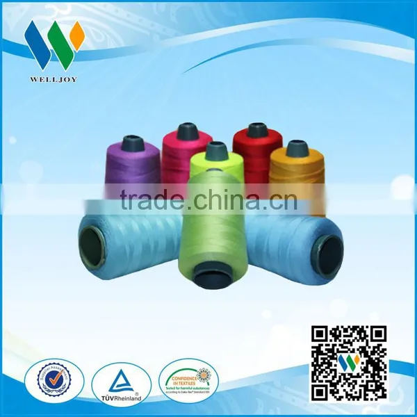 Welljoy Brand Blue Color 100% Spun Polyester Yarn photo-2